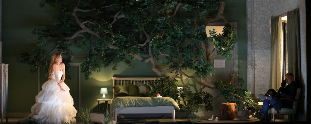 PELLEAS ET MELISANDE, Claude Debussy, Drame lyrique en cinq actes, d’apres la piece de Maurice Maeterlinck, Direction musicale Esa-Pekka Salonen, Mise en scene Katie Mitchell, Dramaturge Martin Crimp, Decors Lizzie Clachan, Costumes Chloe Lamford, Lumiere James Farncombe, Responsable des mouvements Joseph W. Alford, Chœur Cape Town Opera Chorus, Orchestre Philharmonia Orchestra, Pregenerale au GTP le 28 juin 2016. Avec : Stephane Degout (Pelleas), Barbara Hannigan (Melisande), Laurent Naouri (Golaud), Franz Josef Selig (Arkel), Sylvie Brunet-Grupposo (Genevieve), Chloe Briot (Yniold), Thomas Dear (Le Medecin) (photo by Patrick Berger/ArtComArt)